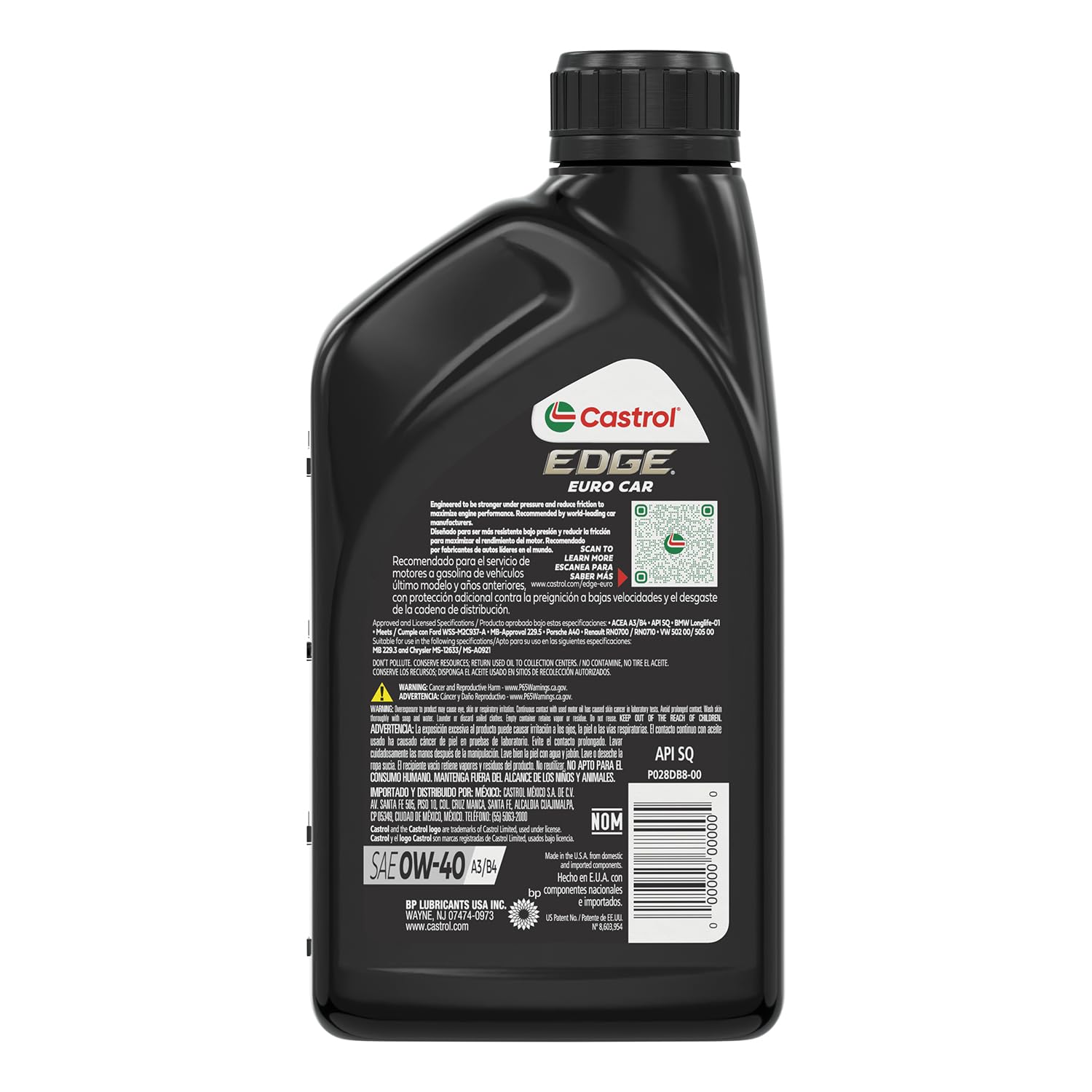 Amazon.com: Castrol Edge Euro 0W-40 A3/B4 Advanced Full Synthetic